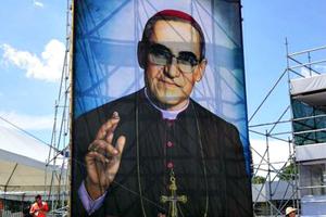 An image of Blessed Oscar Romero in San Salvador, El Salvador, after his beatification. An image of Blessed Oscar Romero in San Salvador, El Salvador, after his beatification.