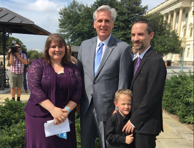 House Majority Leader Kevin McCarthy (c) with Danielle and Clayton Pickering, and their son Micah, from Iowa City, Iowa. Micah was born prematurely at 20 weeks. The House passed the Pain-Capable Unborn Child Protection Act Oct. 3, which would ban most abortions after 20-weeks gestation. House Majority Leader Kevin McCarthy (c) with Danielle and Clayton Pickering, and their son Micah, from Iowa City, Iowa. Micah was born prematurely at 20 weeks. The House passed the Pain-Capable Unborn Child Protection Act Oct. 3, which would ban most abortions after 20-weeks gestation.