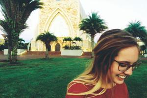 Ariel Aguilar, above, from Ave Maria University, who is shown in front of the campus oratory, says she trusted God throughout her school-choice process. Below, Dolores Mihaliak from the University of Dallas chose
her school after much consideration and prayer; ample prayer time is available at the adoration chapel at Franciscan University of Steubenville. Ariel Aguilar, above, from Ave Maria University, who is shown in front of the campus oratory, says she trusted God throughout her school-choice process. Below, Dolores Mihaliak from the University of Dallas chose
her school after much consideration and prayer; ample prayer time is available at the adoration chapel at Franciscan University of Steubenville.