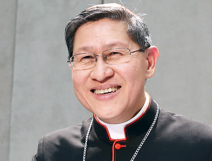 Cardinal Luis Tagle speaks at a Sept. 27, 2017, media conference at the Holy See Press Office in Rome.
Cardinal Luis Tagle speaks at a Sept. 27, 2017, media conference at the Holy See Press Office in Rome.