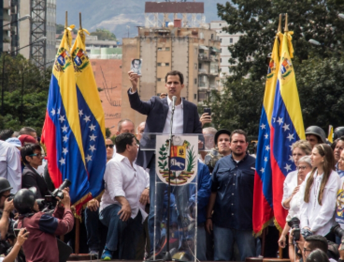 President of Venezuelan National Assembly Juan Guaido talks to the people during a rally, January 23rd 2019. President of Venezuelan National Assembly Juan Guaido talks to the people during a rally, January 23rd 2019.