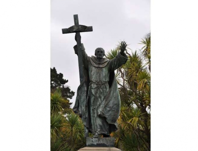 Statue of St. Junipero Serra inside Golden Gate Park. Statue of St. Junipero Serra inside Golden Gate Park.