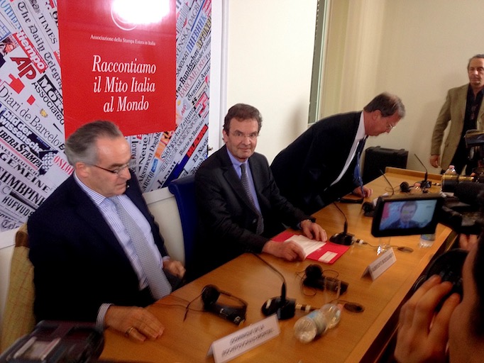 Albrecht Freiherr von Boeselager, center, at a Rome press conference, Feb. 2, 2017. Albrecht Freiherr von Boeselager, center, at a Rome press conference, Feb. 2, 2017.