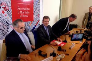 Albrecht Freiherr von Boeselager, center, at a Rome press conference, Feb. 2, 2017. Albrecht Freiherr von Boeselager, center, at a Rome press conference, Feb. 2, 2017.