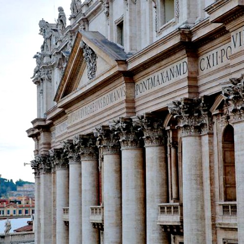 The facade of St. Peter’s Basilica, as seen from the Vatican. The facade of St. Peter’s Basilica, as seen from the Vatican.