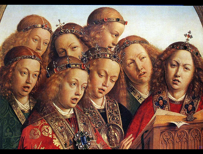 Jan van Eyck (d. 1441), “Singing Angels”, The Ghent Altarpiece Jan van Eyck (d. 1441), “Singing Angels”, The Ghent Altarpiece