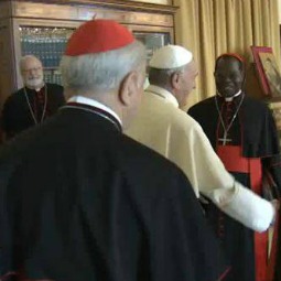 Pope Francis greets members of the council of cardinals at the start of their first meeting, Oct. 1, 2013. Pope Francis greets members of the council of cardinals at the start of their first meeting, Oct. 1, 2013.
