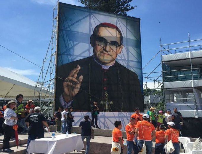 The official image of Blessed Oscar Romero before his beatification in San Salvador on May 23, 2015.
The official image of Blessed Oscar Romero before his beatification in San Salvador on May 23, 2015.