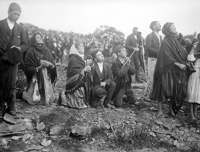 A crowd watches the ‘Miracle of the Sun’ during the apparition of Our Lady of Fatima on October 13, 1917. A crowd watches the ‘Miracle of the Sun’ during the apparition of Our Lady of Fatima on October 13, 1917.