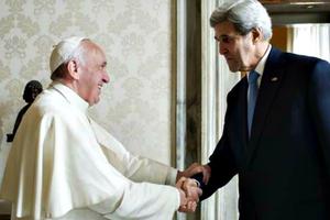Pope Francis meets U.S. Secretary of State John Kerry at the Vatican Dec. 2. Pope Francis meets U.S. Secretary of State John Kerry at the Vatican Dec. 2.