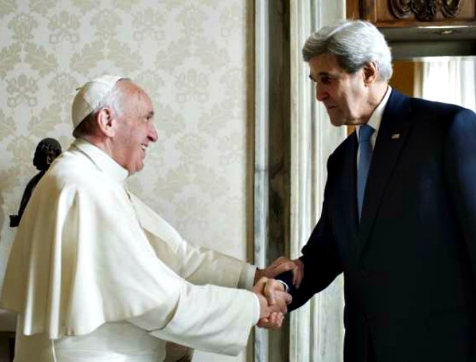 Pope Francis meets U.S. Secretary of State John Kerry at the Vatican Dec. 2. Pope Francis meets U.S. Secretary of State John Kerry at the Vatican Dec. 2.