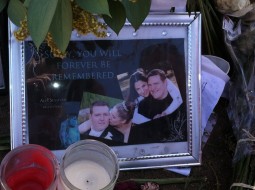 Alex Sullivan, who died in the Aurora shooting, is depicted in a memorial with his bride of one year. Alex Sullivan, who died in the Aurora shooting, is depicted in a memorial with his bride of one year.