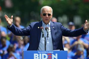 Former vice-president Joe Biden formally launches his 2020 presidential campaign during a rally May 18, 2019, at Eakins Oval in Philadelphia. Former vice-president Joe Biden formally launches his 2020 presidential campaign during a rally May 18, 2019, at Eakins Oval in Philadelphia.