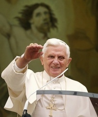 Benedict greets the crowd during his Aug. 23 Angelus prayer in Castel Gandolfo. Benedict greets the crowd during his Aug. 23 Angelus prayer in Castel Gandolfo.