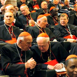 Cardinal Francis George (c, middle row) and Cardinal George Pell of Sydney, Australia (r), at the 2005 conclave during the daily general congregations at the Vatican. The conclave would later elect Cardinal Joseph Ratzinger pope. Cardinal Francis George (c, middle row) and Cardinal George Pell of Sydney, Australia (r), at the 2005 conclave during the daily general congregations at the Vatican. The conclave would later elect Cardinal Joseph Ratzinger pope.
