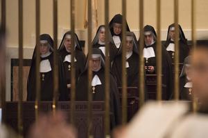 A memorial Mass in honor of Mother Mary Angelica of the Annunciation, foundress of EWTN Global Catholic Network, at the Shrine of the Most Blessed Sacrament on March 29. Mother Angelica died on March 27, 2016.
A memorial Mass in honor of Mother Mary Angelica of the Annunciation, foundress of EWTN Global Catholic Network, at the Shrine of the Most Blessed Sacrament on March 29. Mother Angelica died on March 27, 2016.
