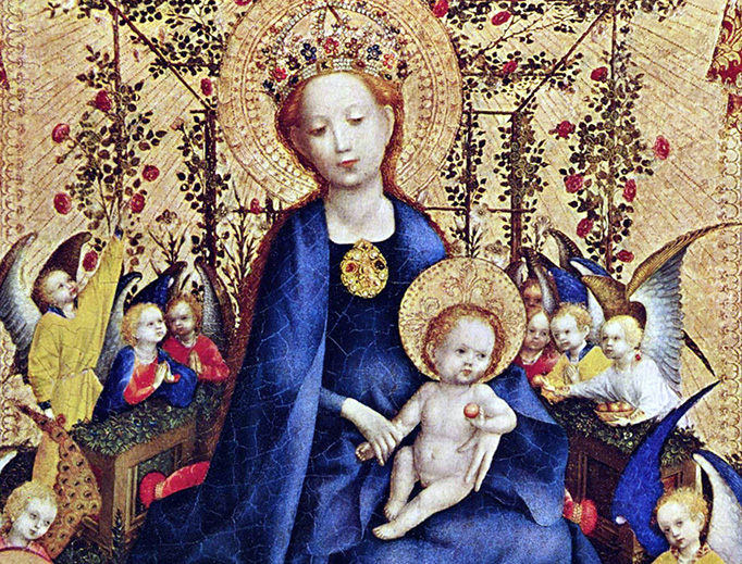 Stefan Lochner (c. 1400/1410–1451), “Madonna im Rosenhag” Stefan Lochner (c. 1400/1410–1451), “Madonna im Rosenhag”