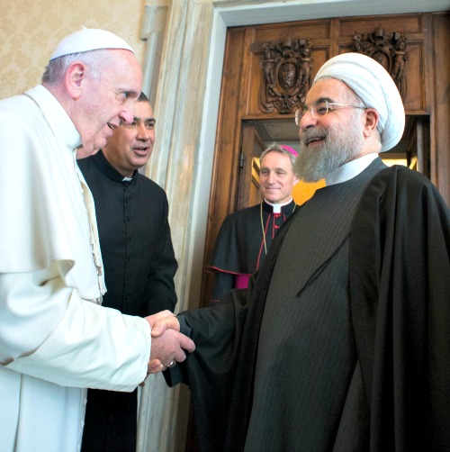 Pope Francis meets with Iranian President Hassan Rouhani in Vatican City on Jan. 26.
Pope Francis meets with Iranian President Hassan Rouhani in Vatican City on Jan. 26.