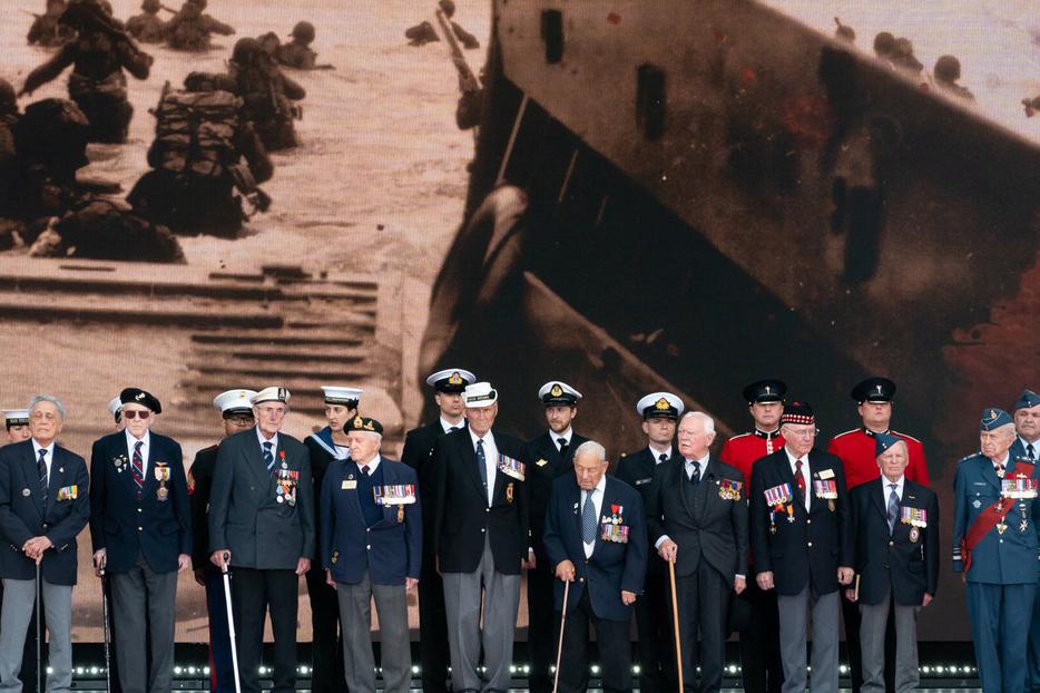 World War II veterans attend the D-Day National Commemorative Event June 5, 2019, at the Southsea Common in Portsmouth, England.
World War II veterans attend the D-Day National Commemorative Event June 5, 2019, at the Southsea Common in Portsmouth, England.
