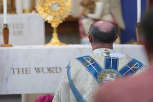 Bishop James Conley of Lincoln, Neb., in adoration of the Blessed Sacrament. Bishop James Conley of Lincoln, Neb., in adoration of the Blessed Sacrament.