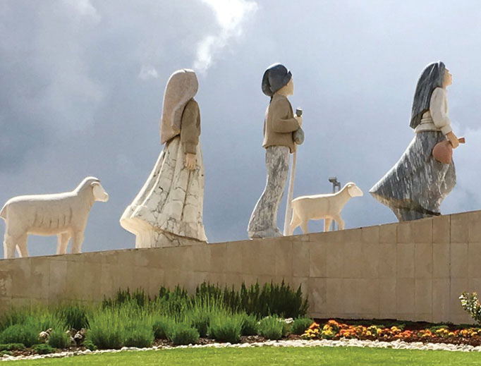 Statues of Lucia, Francisco and Jacinta, the three children who saw the Virgin Mary in Fatima, Portugal, in 1917. Statues of Lucia, Francisco and Jacinta, the three children who saw the Virgin Mary in Fatima, Portugal, in 1917.