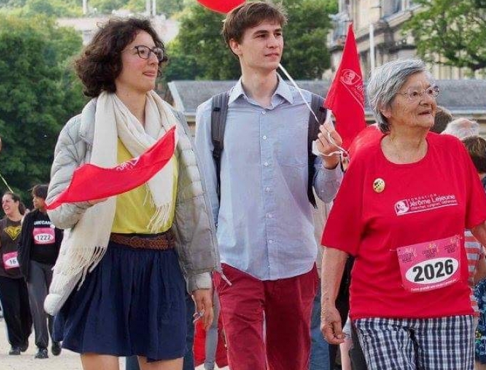 Birthe Lejeune walks with granddaughter Emma Lejeune at the Course des Héros in 2016. Birthe Lejeune walks with granddaughter Emma Lejeune at the Course des Héros in 2016.