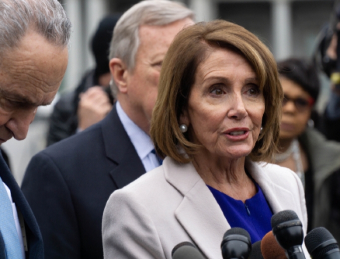 Democratic leaders address the media after meeting with Republicans to work out a compromise to end the partial government shutdown on January 4 2019. Democratic leaders address the media after meeting with Republicans to work out a compromise to end the partial government shutdown on January 4 2019.