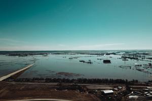 Historic flooding is seen in Bellevue, Nebraska, as a result of the March 2019 bomb cyclone.
Historic flooding is seen in Bellevue, Nebraska, as a result of the March 2019 bomb cyclone.