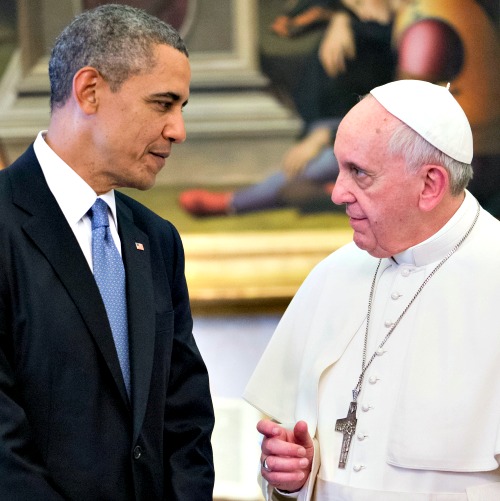 President Barack Obama meets with Pope Francis March 27 at the Vatican. Their historic first meeting comes as Obama’s administration and the Church remain sharply divided on issues of abortion, contraception and same-sex ‘marriage.’ President Barack Obama meets with Pope Francis March 27 at the Vatican. Their historic first meeting comes as Obama’s administration and the Church remain sharply divided on issues of abortion, contraception and same-sex ‘marriage.’