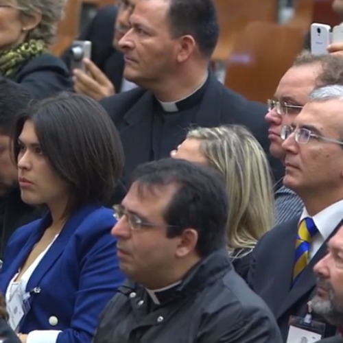 Canonists participating in a course at the Vatican about the dispensation of marriages listen to an address by Pope Francis Nov. 5. Canonists participating in a course at the Vatican about the dispensation of marriages listen to an address by Pope Francis Nov. 5.