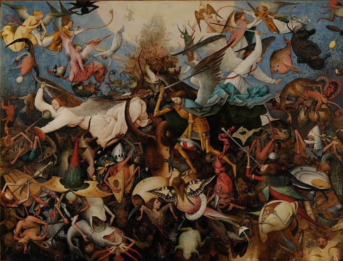 Pieter Bruegel the Elder, The Fall of the Rebel Angels, which is showcased on the cover of this book Pieter Bruegel the Elder, The Fall of the Rebel Angels, which is showcased on the cover of this book
