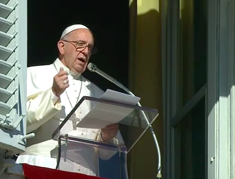 Pope Francis at today's Angelus. Pope Francis at today's Angelus.