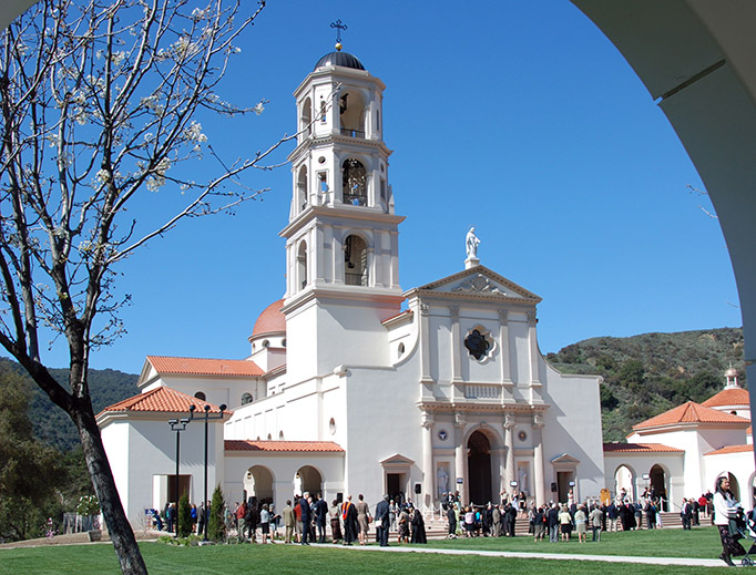 View of the Thomas Aquinas College chapel.
View of the Thomas Aquinas College chapel.