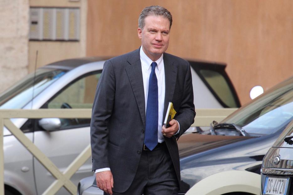 Former Holy See Press Office Director, Greg Burke, arriving at the Youth Synod, Oct. 15, 2018. Former Holy See Press Office Director, Greg Burke, arriving at the Youth Synod, Oct. 15, 2018.