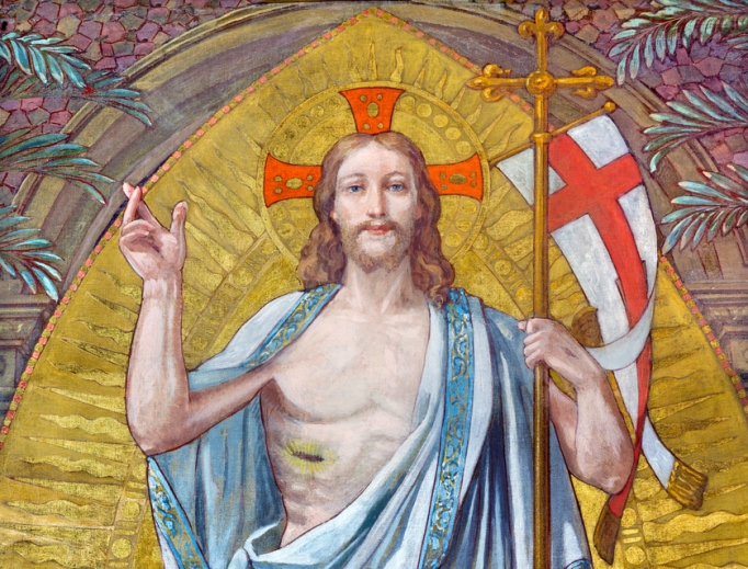 The fresco of the Resurrection of the Lord in the first chapel of Don Bosco, the founder of the Salesians, by Paolo Giovanni Crida (1886-1967) in Turin, Italy.
The fresco of the Resurrection of the Lord in the first chapel of Don Bosco, the founder of the Salesians, by Paolo Giovanni Crida (1886-1967) in Turin, Italy.