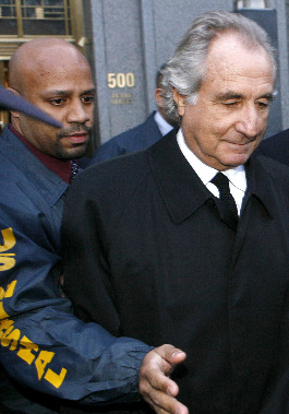 Bernard Madoff, being escorted by a U.S. Marshall during his 2009 trial, bilked his clients out of hundreds of millions of dollars using unethical business practices. Bernard Madoff, being escorted by a U.S. Marshall during his 2009 trial, bilked his clients out of hundreds of millions of dollars using unethical business practices.