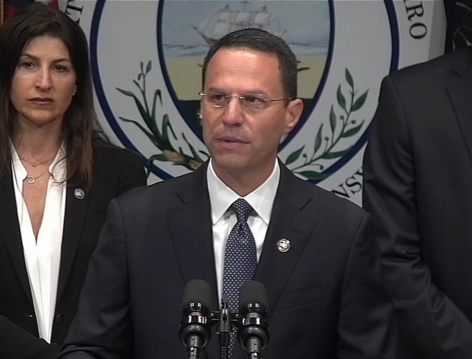 Pennsylvania Attorney General Josh Shapiro speaks at an Aug. 14 press conference following the release of a grand jury report on clerical sexual abuse in six of Pennsylvania’s Catholic dioceses. Pennsylvania Attorney General Josh Shapiro speaks at an Aug. 14 press conference following the release of a grand jury report on clerical sexual abuse in six of Pennsylvania’s Catholic dioceses.