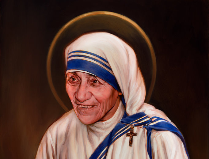 Artist Chas Fagan's canonization portrait of Mother Teresa, commissioned by the Knights of Columbus Artist Chas Fagan's canonization portrait of Mother Teresa, commissioned by the Knights of Columbus