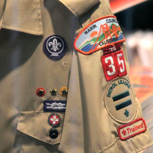 A Boy Scout uniform hangs in a store at the Marin Council of the Boy Scouts of America on July 27 in San Rafael, Calif.
A Boy Scout uniform hangs in a store at the Marin Council of the Boy Scouts of America on July 27 in San Rafael, Calif.