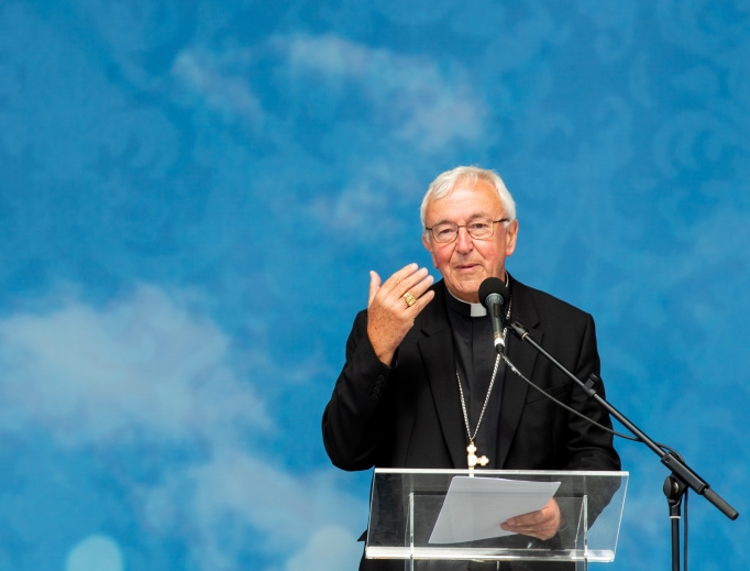 Cardinal Vincent Nichols of Westminster delivers a keynote address at the 2018 World Meeting of Families in Dublin, Ireland. Cardinal Vincent Nichols of Westminster delivers a keynote address at the 2018 World Meeting of Families in Dublin, Ireland.