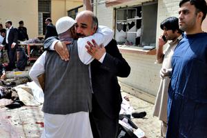 People comfort each other following a bomb blast in Quetta, Pakistan, Monday, Aug. 8. A powerful bomb went off inside a government-run hospital in the southwestern city of Quetta on Monday, killing dozens of people and wounding dozens of others, police said. People comfort each other following a bomb blast in Quetta, Pakistan, Monday, Aug. 8. A powerful bomb went off inside a government-run hospital in the southwestern city of Quetta on Monday, killing dozens of people and wounding dozens of others, police said.