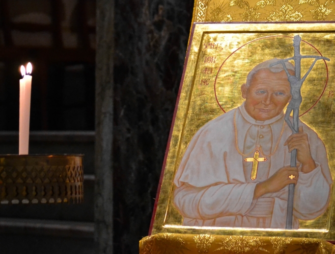 Icon of St. John Paul II in Santa Maria Church (Sant'Egidio community) in Rome.
Icon of St. John Paul II in Santa Maria Church (Sant'Egidio community) in Rome.