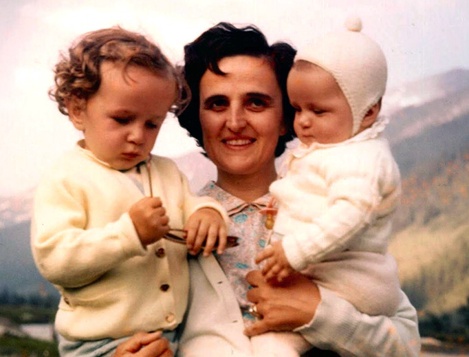 ABOVE: St. Gianna Beretta Molla — INSET BELOW: Eleven girls named for St. Gianna Beretta Molla gather with the saint's daughter after her Nov. 10 presentation at Immaculate Heart of Mary Church in Cuyahoga Falls, Ohio. (Photo courtesy Cristina Thompson) ABOVE: St. Gianna Beretta Molla — INSET BELOW: Eleven girls named for St. Gianna Beretta Molla gather with the saint's daughter after her Nov. 10 presentation at Immaculate Heart of Mary Church in Cuyahoga Falls, Ohio. (Photo courtesy Cristina Thompson)