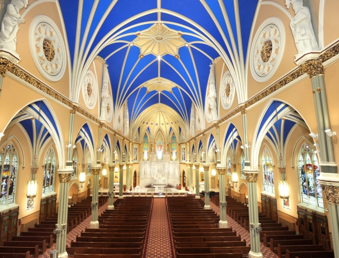 Above, bold color decorates the work of Daprato Rigali Studios at St. Alphonsus Church in Chicago. Below, a look at the 2014 renovation of the Co-Cathedral of St. Joseph in Brooklyn, New York, by Evergreene Architectural Arts. Above, bold color decorates the work of Daprato Rigali Studios at St. Alphonsus Church in Chicago. Below, a look at the 2014 renovation of the Co-Cathedral of St. Joseph in Brooklyn, New York, by Evergreene Architectural Arts.