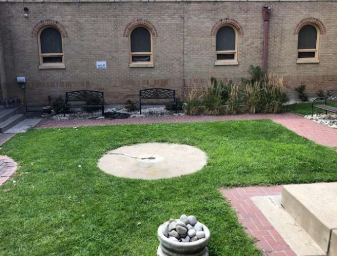 The base of a beheaded statue at Our Lady of Guadalupe Parish in Denver. The base of a beheaded statue at Our Lady of Guadalupe Parish in Denver.