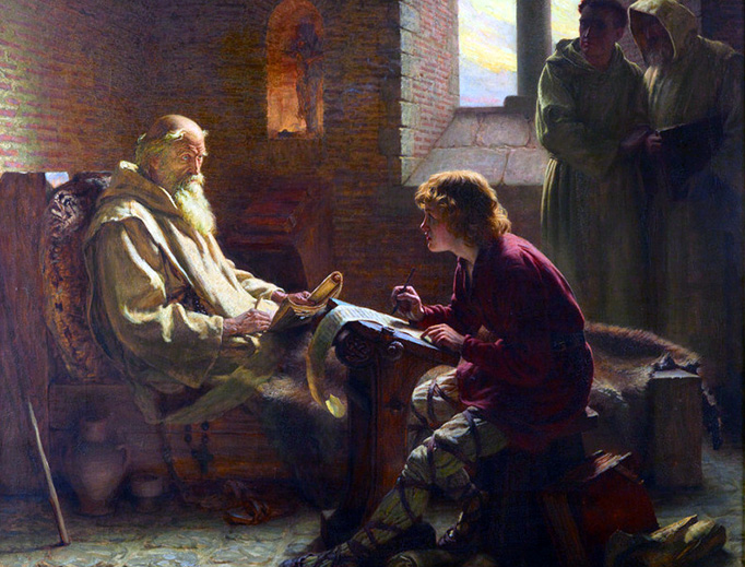 The Venerable Bede translates the Gospel of John on his deathbed The Venerable Bede translates the Gospel of John on his deathbed