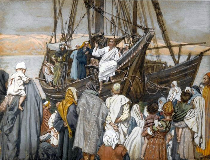 James Tissot (1836-1902), “Jesus Preaches in a Ship” James Tissot (1836-1902), “Jesus Preaches in a Ship”
