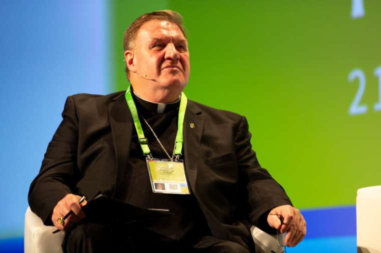 Cardinal Joseph Tobin of Newark moderates a panel at the 2018 World Meeting of Families. Cardinal Joseph Tobin of Newark moderates a panel at the 2018 World Meeting of Families.