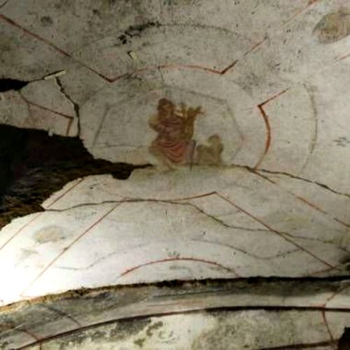 The image of Orpheus in the Catacomb of St. Callixtus in Rome The image of Orpheus in the Catacomb of St. Callixtus in Rome