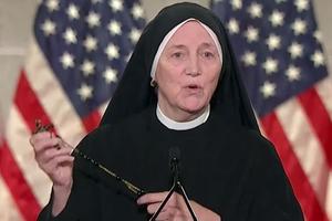 Sister Deirdre Byrne was among the speakers at the 2020 Republican National Convention. The Catholic religious sister, who is a surgeon as well as a retired Army officer and missionary, spoke Aug. 26 and included references to life and the unborn in her speech. Sister Deirdre Byrne was among the speakers at the 2020 Republican National Convention. The Catholic religious sister, who is a surgeon as well as a retired Army officer and missionary, spoke Aug. 26 and included references to life and the unborn in her speech.